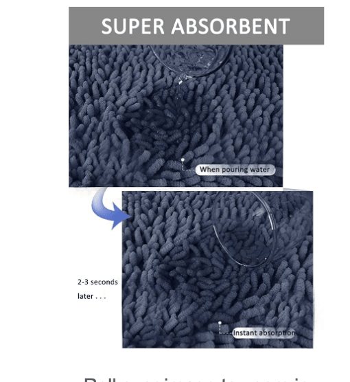 Bathroom Rugs Bath Mat Chenille Bath Rug, Extra Soft and Absorbent Shaggy Bathroom Mat Rugs, Washable, Strong Underside, Plush Carpet Mats for Kids Tub, Shower, and Bath Room - Image 7